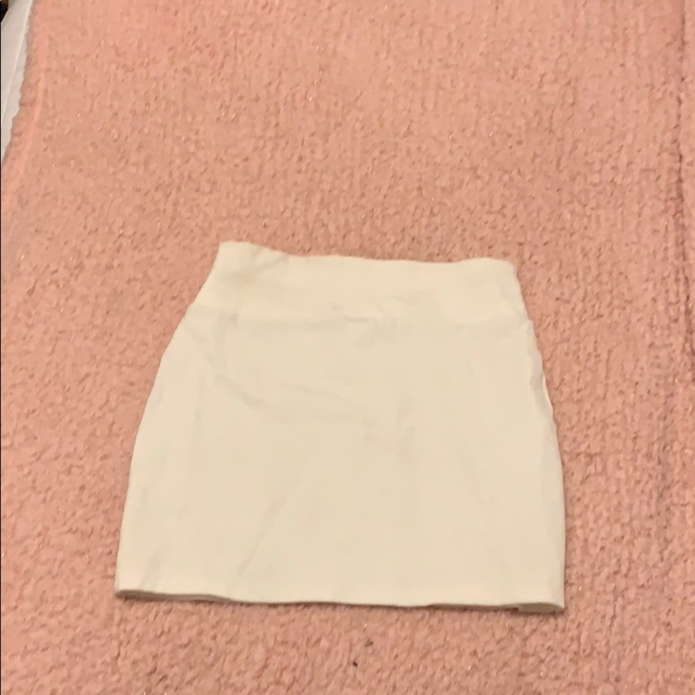 White mini skirt